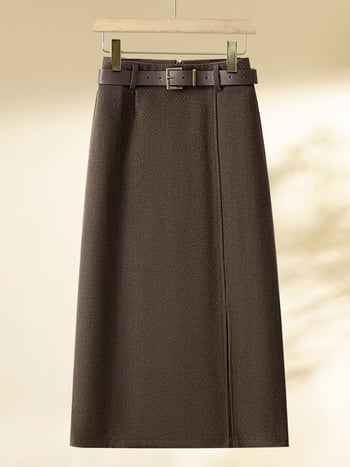 Fustă A-line, lungime midi, țesătură din poliester, principală din bumbac, stil literar-retro