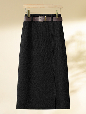 Fustă A-line, lungime midi, țesătură din poliester, principală din bumbac, stil literar-retro