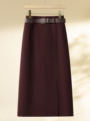 Fustă A-line, lungime midi, țesătură din poliester, principală din bumbac, stil literar-retro