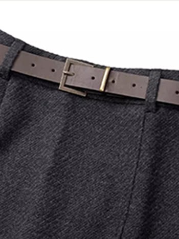 Fustă A-line, lungime midi, țesătură din poliester, principală din bumbac, stil literar-retro