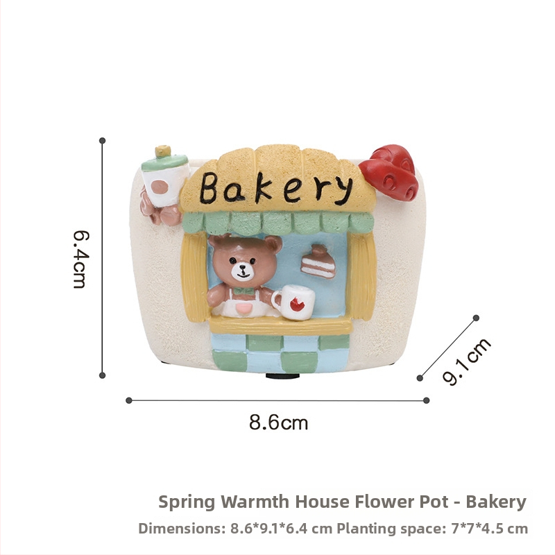 Ghiveci din rășină pentru suculente cu peisaj urban miniatural — Roogo/If, cod R7C3W0, Categorie: meșteșuguri din rășină, Ambalare: cutie de carton