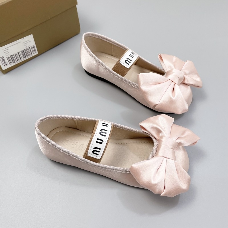 Pantofi pentru fete - stil Prințesă, partea superioară din mătase, închidere cu bandă elastică, branț PU, talpă din tendon de vită