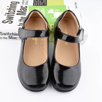 Pantofi de școală pentru fete, din piele artificială, cu Velcro, înălțime medie, talpă din cauciuc, anti-alunecare, durabili