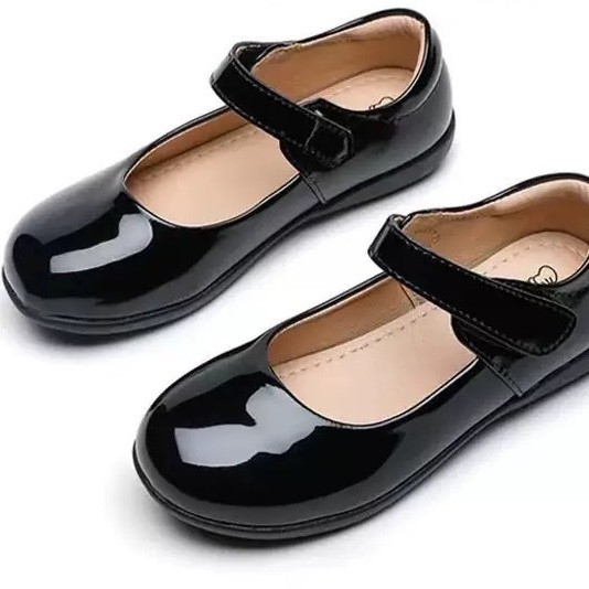 Pantofi de școală pentru fete, din piele artificială, cu Velcro, înălțime medie, talpă din cauciuc, anti-alunecare, durabili