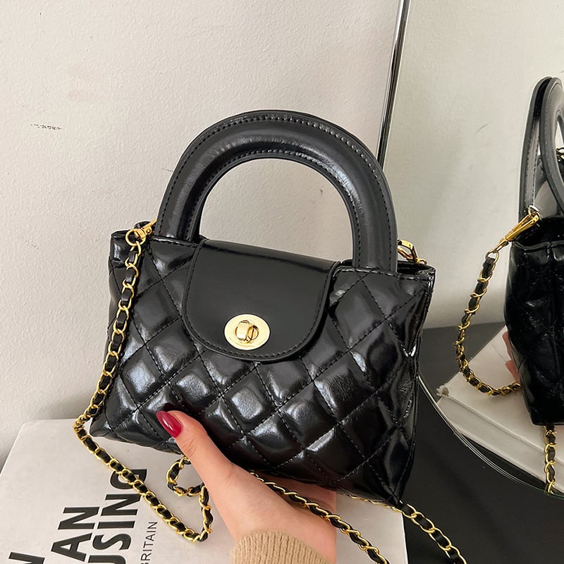 Ženska PU mini kvadratna torba - crossbody, zatvarač, unutarnji džep sa zipom, poliester podstava