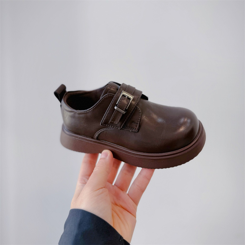 Pantofi pentru copii unisex din piele, închidere Velcro, suprafață din piele sintetică, talpă din cauciuc, profil redus