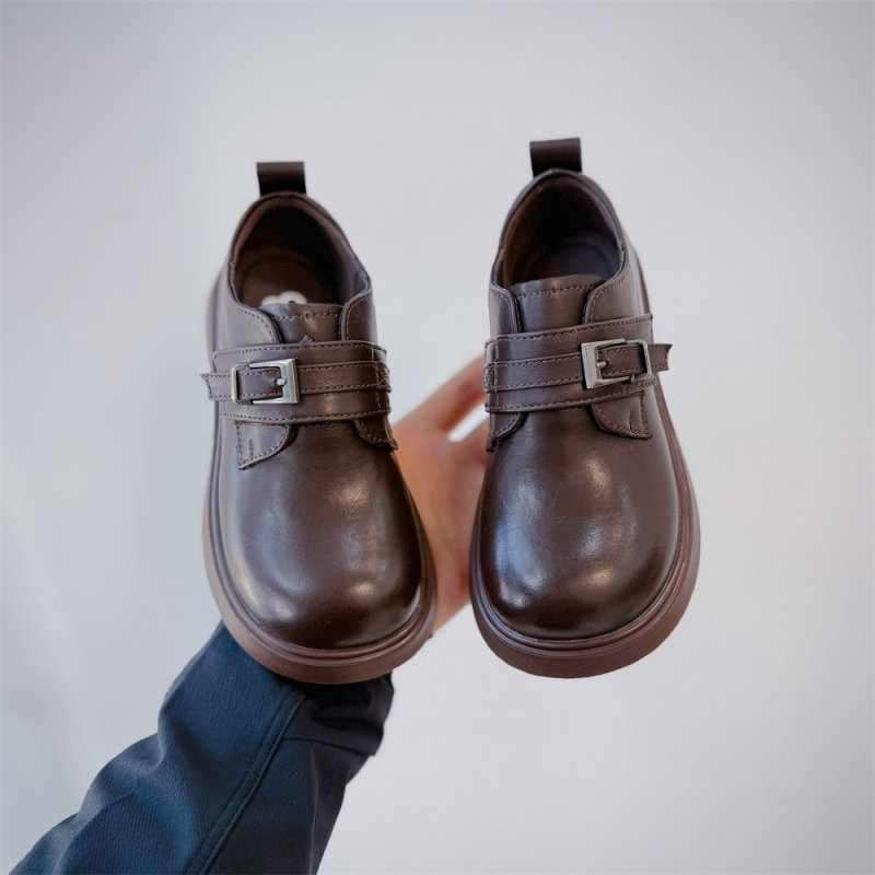 Pantofi pentru copii unisex din piele, închidere Velcro, suprafață din piele sintetică, talpă din cauciuc, profil redus