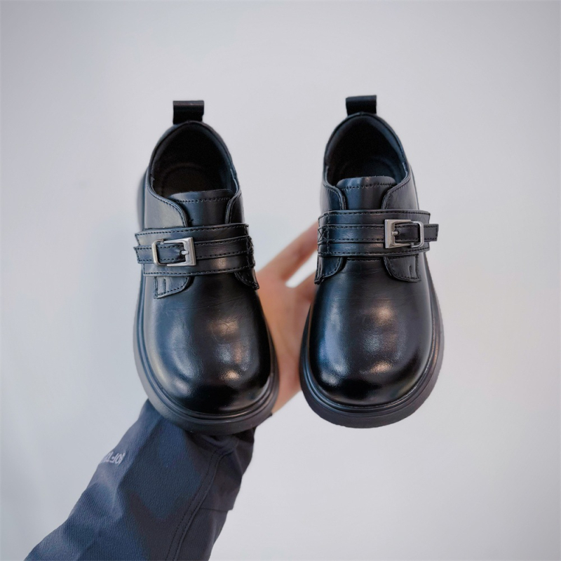 Pantofi pentru copii unisex din piele, închidere Velcro, suprafață din piele sintetică, talpă din cauciuc, profil redus