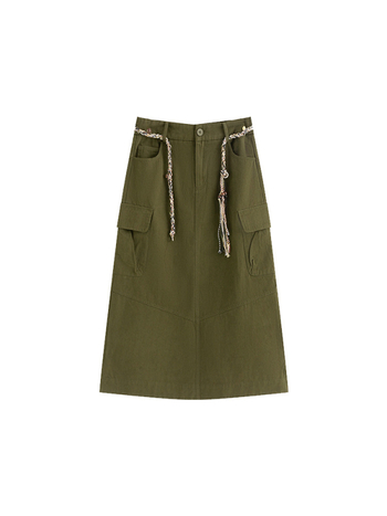 Naili dlhá rovná sukňa, jednofarebná, bavlnená látka bez elastánu, 95% bavlna, mikroelastickosť, svieži a sladký štýl