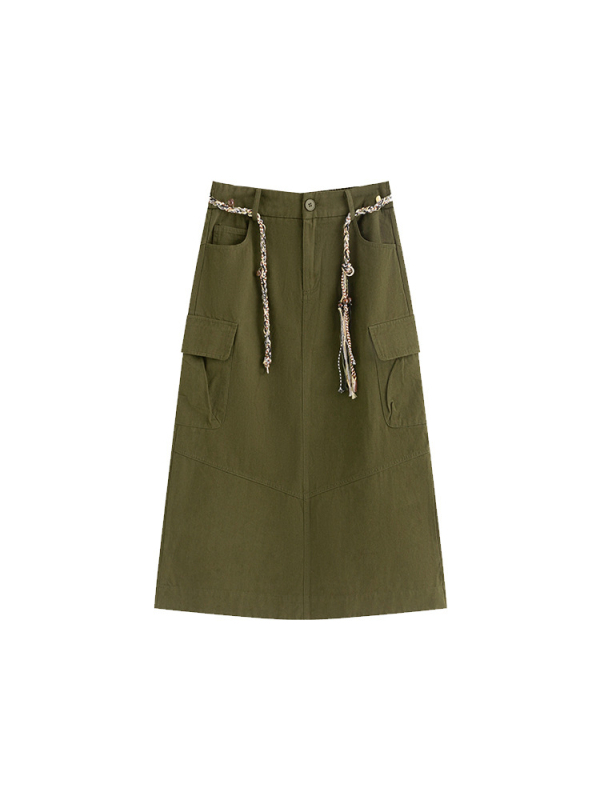 Naili dlhá rovná sukňa, jednofarebná, bavlnená látka bez elastánu, 95% bavlna, mikroelastickosť, svieži a sladký štýl