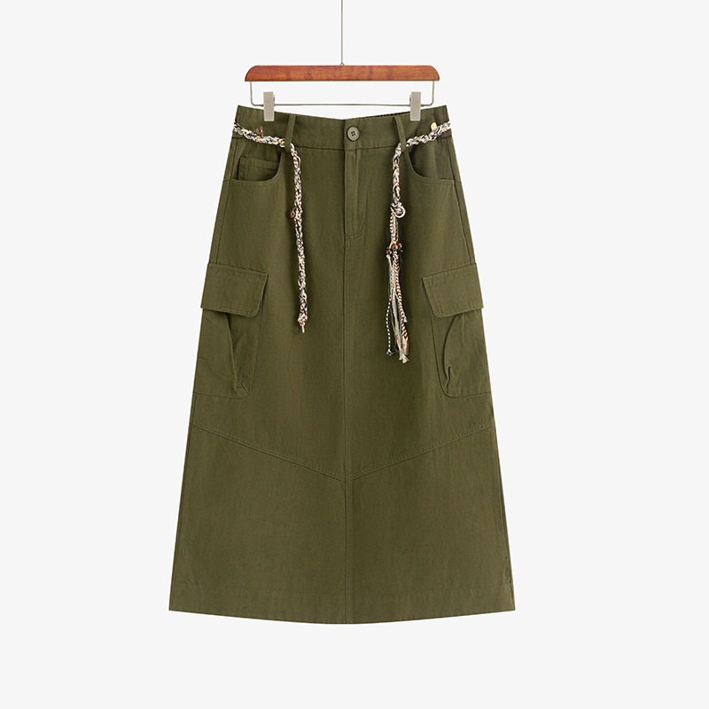 Naili dlhá rovná sukňa, jednofarebná, bavlnená látka bez elastánu, 95% bavlna, mikroelastickosť, svieži a sladký štýl