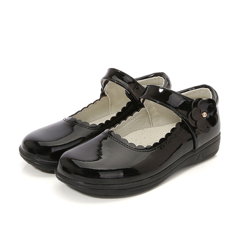 Pantofi pentru fete, stil prințesă, partea superioară din piele Ultrafilm, închidere cu Velcro, căptușeală din piele de porc