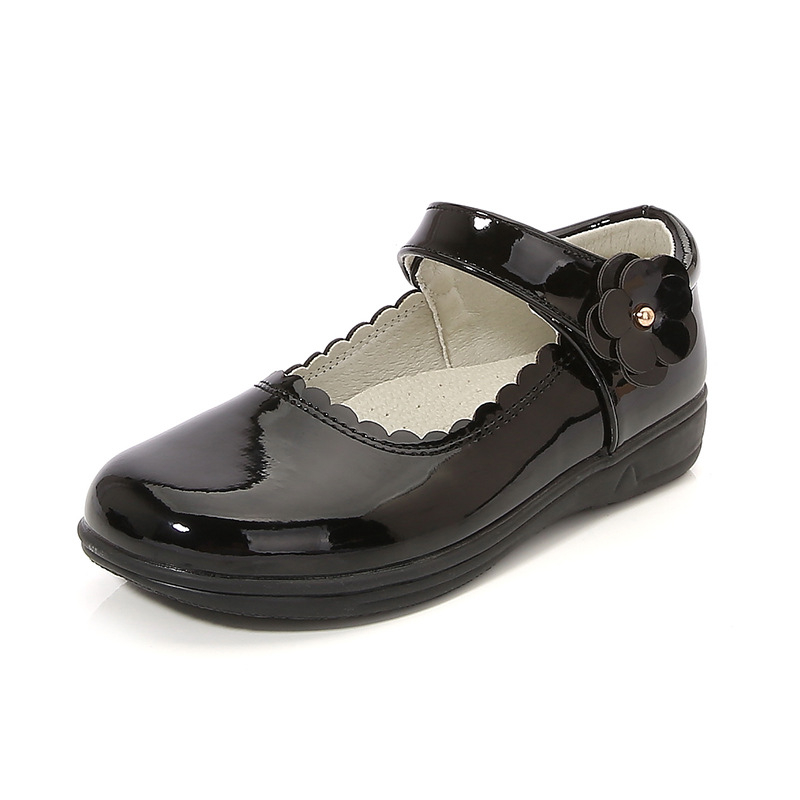 Pantofi pentru fete, stil prințesă, partea superioară din piele Ultrafilm, închidere cu Velcro, căptușeală din piele de porc