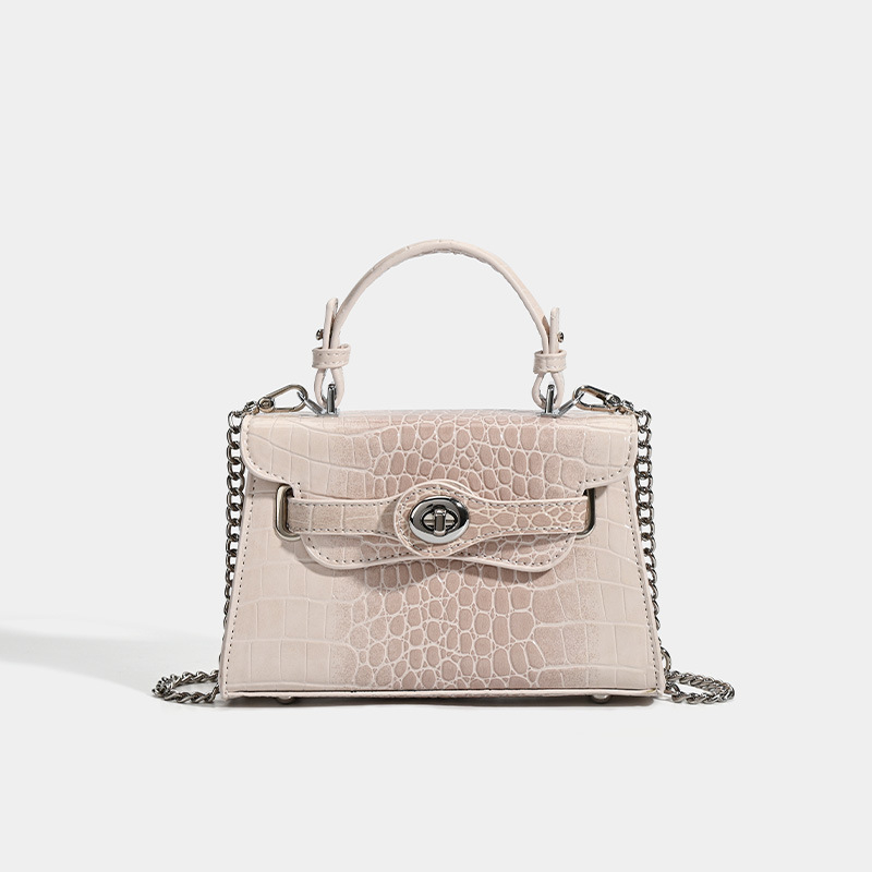 PU crossbody torba s uzorkom krokodila, vodoravnog kvadratnog oblika, zatvaranje preklopom