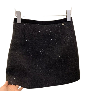 Sukňa A-line v kórejskom štýle zo spandexu s mikroelastičnosťou, krátka dĺžka, pre dospelé ženy, leto 2024