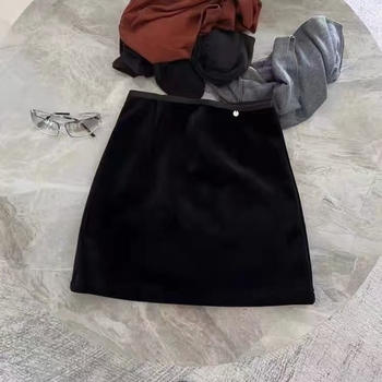 Sukňa A-line v kórejskom štýle zo spandexu s mikroelastičnosťou, krátka dĺžka, pre dospelé ženy, leto 2024