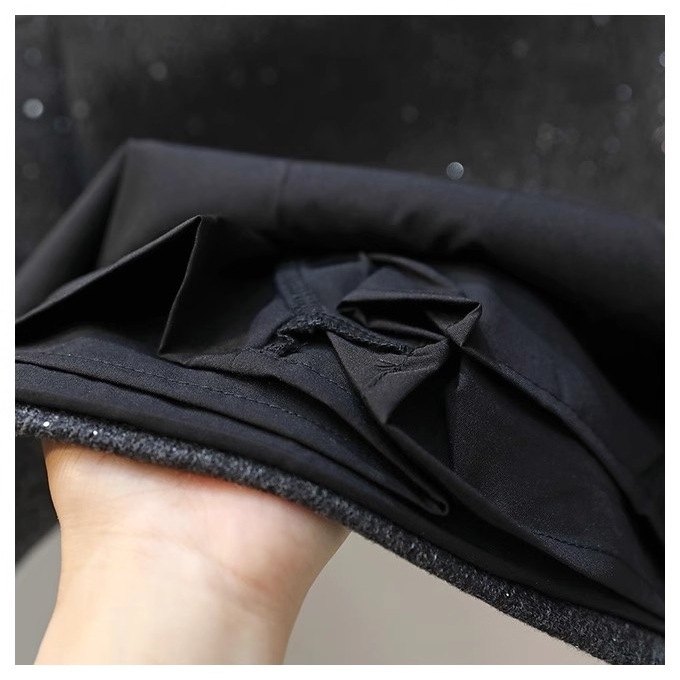 Sukňa A-line v kórejskom štýle zo spandexu s mikroelastičnosťou, krátka dĺžka, pre dospelé ženy, leto 2024