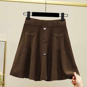 Chenille úpletová mini sukňa s Fish Tail strihom, pletená, Spandex zmes, ležérny štýl