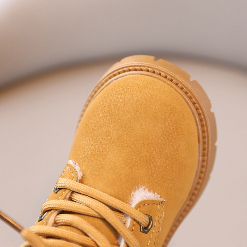 Cizme de iarnă pentru copii Martin, cu izolație groasă, partea superioară din piele sintetică moale, talpă cu bule, fermoar lateral, unisex