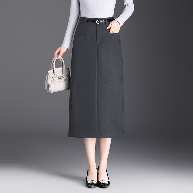 Fustă cu talie înaltă, croială midi, stil elegant pentru uz zilnic (Toamna 2025, poliester ≥95%)