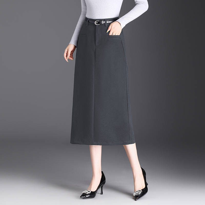 Fustă cu talie înaltă, croială midi, stil elegant pentru uz zilnic (Toamna 2025, poliester ≥95%)