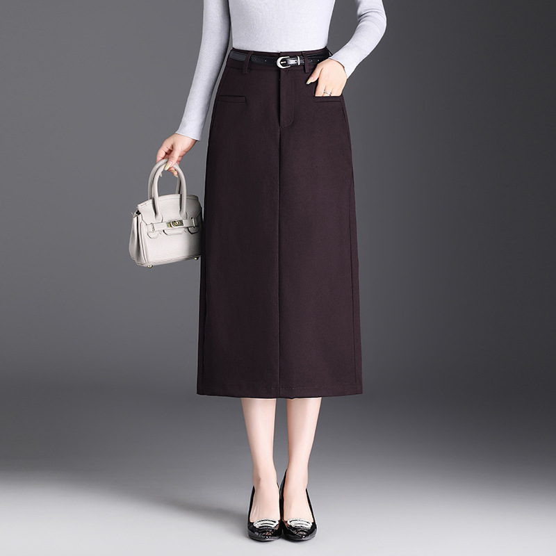 Fustă cu talie înaltă, croială midi, stil elegant pentru uz zilnic (Toamna 2025, poliester ≥95%)