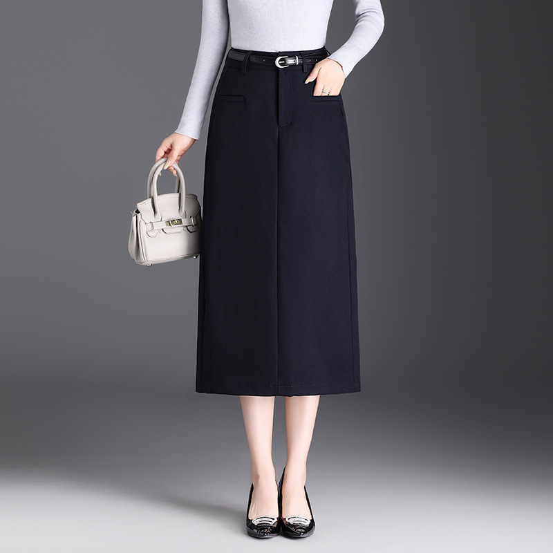 Fustă cu talie înaltă, croială midi, stil elegant pentru uz zilnic (Toamna 2025, poliester ≥95%)