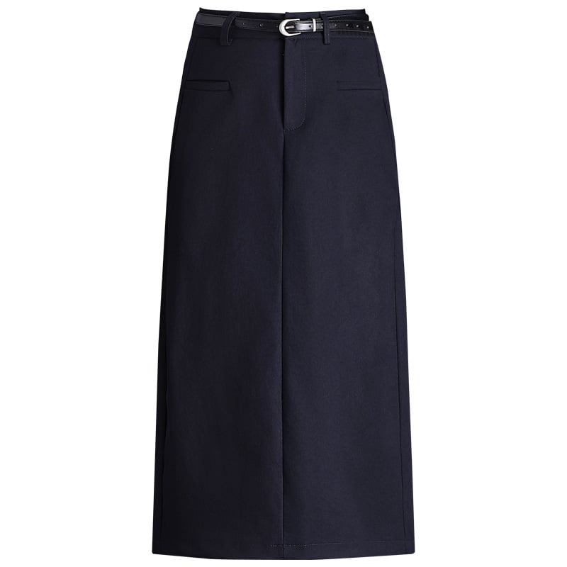 Fustă cu talie înaltă, croială midi, stil elegant pentru uz zilnic (Toamna 2025, poliester ≥95%)