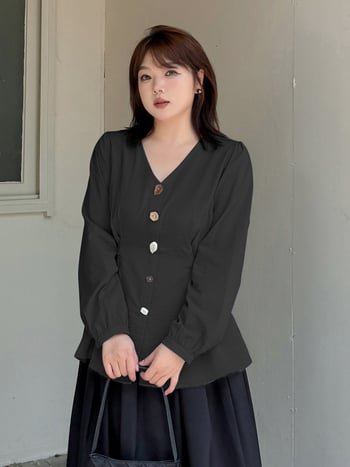 Női hosszúujjú ing V-nyakkal, pamut anyag, ősz 2025