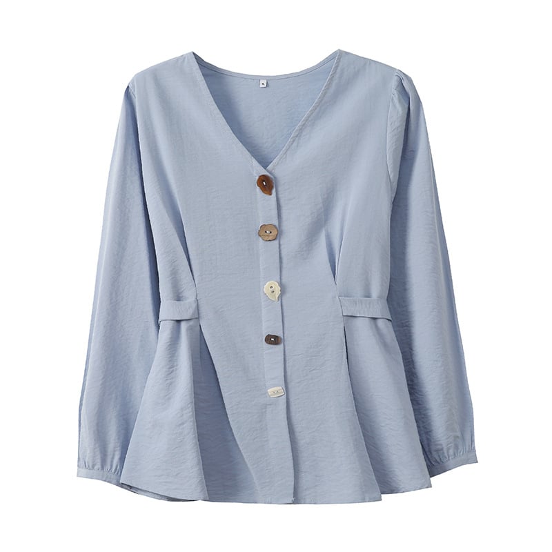 Női hosszúujjú ing V-nyakkal, pamut anyag, ősz 2025