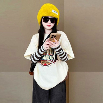 Kisgyerekek számára készült koreai stílusú két darabos szett: hosszú ujjú felső és nadrág, 2025 tavasz–ősz