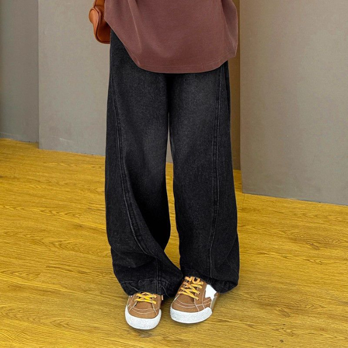 Kisgyerekek számára készült koreai stílusú két darabos szett: hosszú ujjú felső és nadrág, 2025 tavasz–ősz