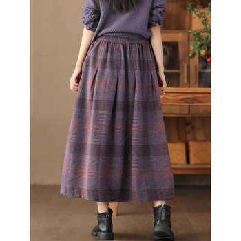 Sujin fustă lungă din lână, croială în A-line, toamna 2025, stil elegant pentru mers la serviciu