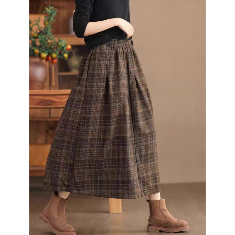 Sujin fustă lungă din lână, croială în A-line, toamna 2025, stil elegant pentru mers la serviciu