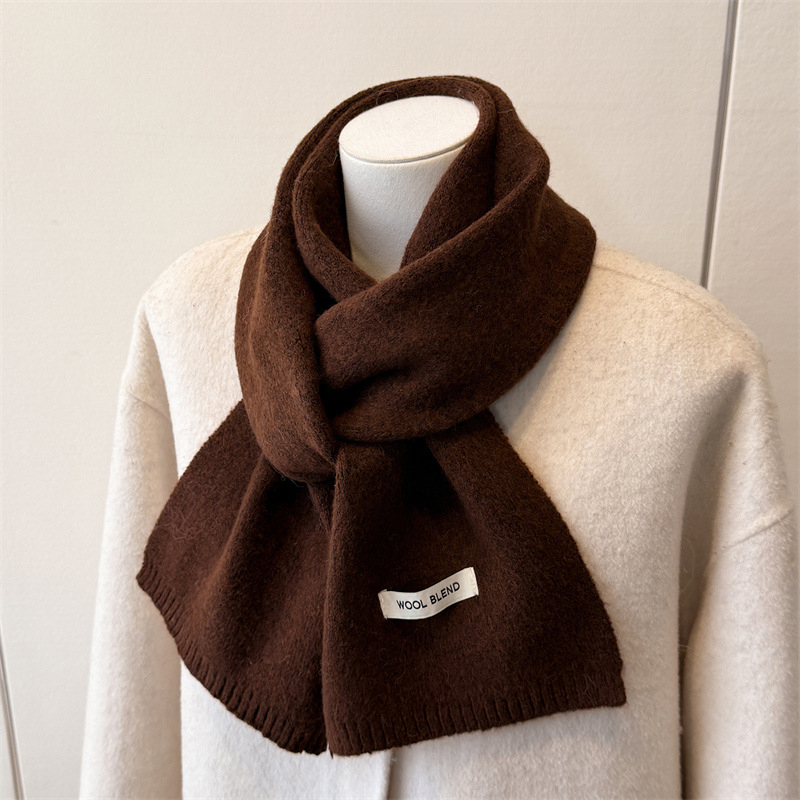 Zimski pleteni šal/unisex, warp knitting, 100% poliester, održava toplinu i štiti od prašine, stil: srednje dug, svestran, elegantan, jednostavan