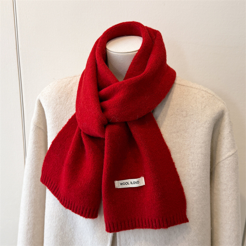 Zimski pleteni šal/unisex, warp knitting, 100% poliester, održava toplinu i štiti od prašine, stil: srednje dug, svestran, elegantan, jednostavan