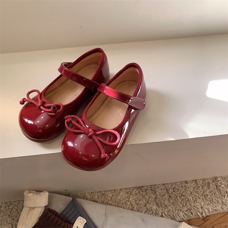 Pantofi pentru copii în stil coreean, exterior din super fibră, talpă din cauciuc, culoare solidă, lansare toamna 2025