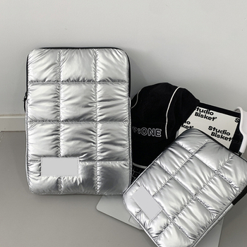 Geantă pentru laptop cu protecție la șocuri (exterior din bumbac-lin, căptușeală poliester, model solid, primăvara 2025, funcție: reducerea greutății)