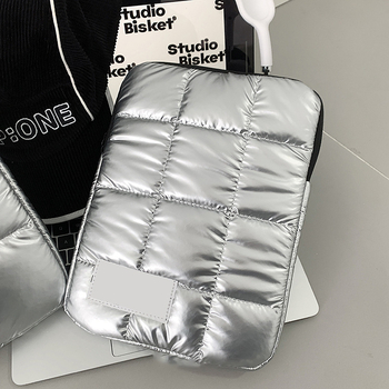 Geantă pentru laptop cu protecție la șocuri (exterior din bumbac-lin, căptușeală poliester, model solid, primăvara 2025, funcție: reducerea greutății)