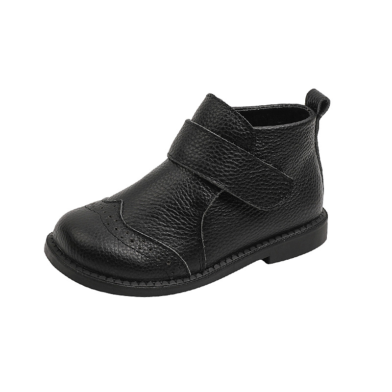 Dječje čizme od prave kože sa zatvaračem na Velcro, gumeni potplat, standardna debljina