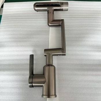 Robinet pentru chiuvetă, din oțel inoxidabil, nucleu ceramic al valvei, 0–90°C, 0,8 MPa, design cu articulație unică