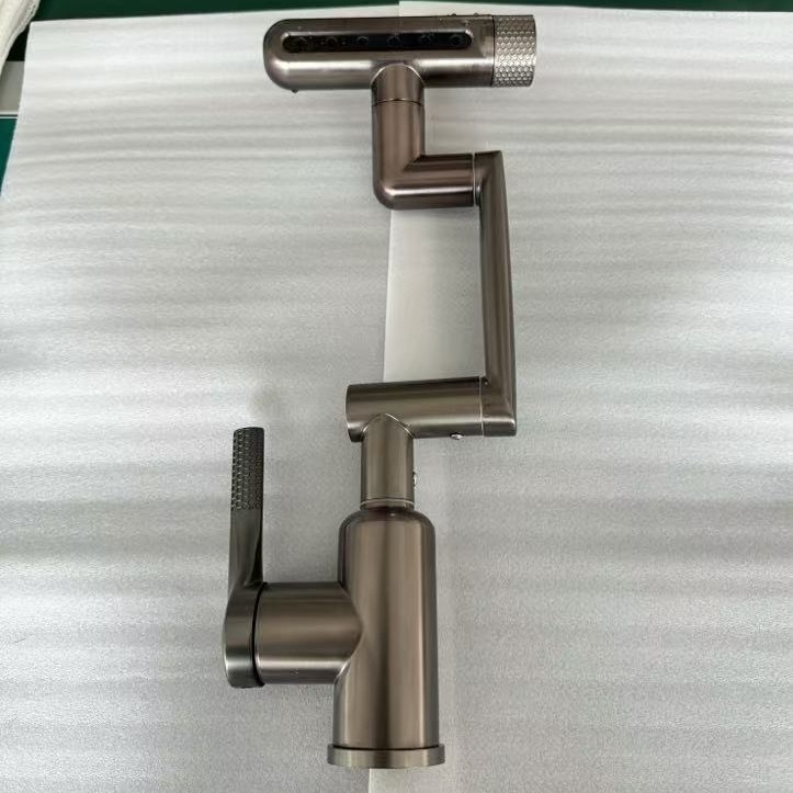 Robinet pentru chiuvetă, din oțel inoxidabil, nucleu ceramic al valvei, 0–90°C, 0,8 MPa, design cu articulație unică