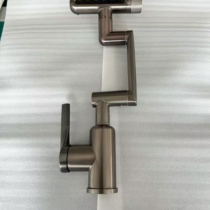 Robinet pentru chiuvetă, din oțel inoxidabil, nucleu ceramic al valvei, 0–90°C, 0,8 MPa, design cu articulație unică