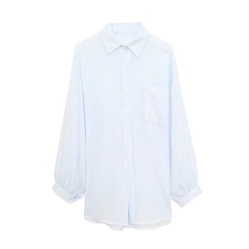 Cămașă Ice Silk cu protecție UV – croială lejeră, mâneci lungi, model dungile/karo, amestec poliester-spandex-cotton, nasturi pe un singur rând