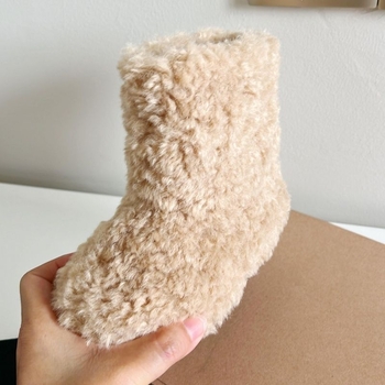 Ghete de iarnă pentru fetițe - până la gambe, partea superioară din bumbac, rezistente la frig, stil neutru, pentru 1–3 ani