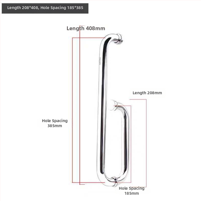 Mâner pentru ușă de sticlă de duș, oțel inoxidabil 304, finisaj lucios/periat, model XQZ-YSLS-010