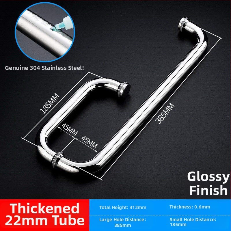 Mâner pentru ușă de sticlă de duș, oțel inoxidabil 304, finisaj lucios/periat, model XQZ-YSLS-010