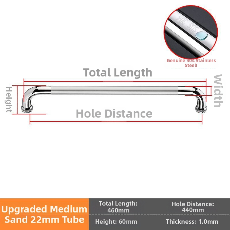 Mâner pentru ușă de sticlă de duș, oțel inoxidabil 304, finisaj lucios/periat, model XQZ-YSLS-010