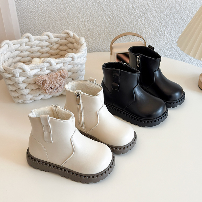 Martin čizme za djecu - unisex, zimske, niskog kroja, bočni zip, umjetna koža gornji dio, gumeni potplat
