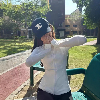 Geacă/jachetă de yoga pentru femei, protecție solară UPF50+, croială slim-fit, guler înalt, țesătură Ice Silk, mâneci lungi, primăvara 2025